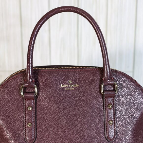 kate spade new york Leather Larchmont Avenue Reiley Satchel Deep Raspberry - Picture 4 of 15